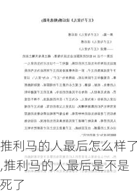 推利马的人最后怎么样了,推利马的人最后是不是死了