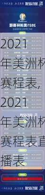 2021年美洲杯赛程表,2021年美洲杯赛程表直播表