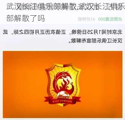 武汉长江俱乐部解散,武汉长江俱乐部解散了吗