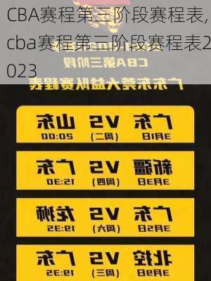 CBA赛程第三阶段赛程表,cba赛程第三阶段赛程表2023